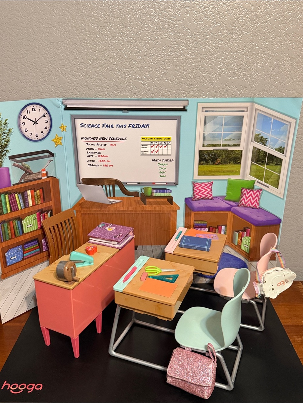 Our Generation 18" Doll
School Classroom Play Set Teacher Desk & Chairs Bundle